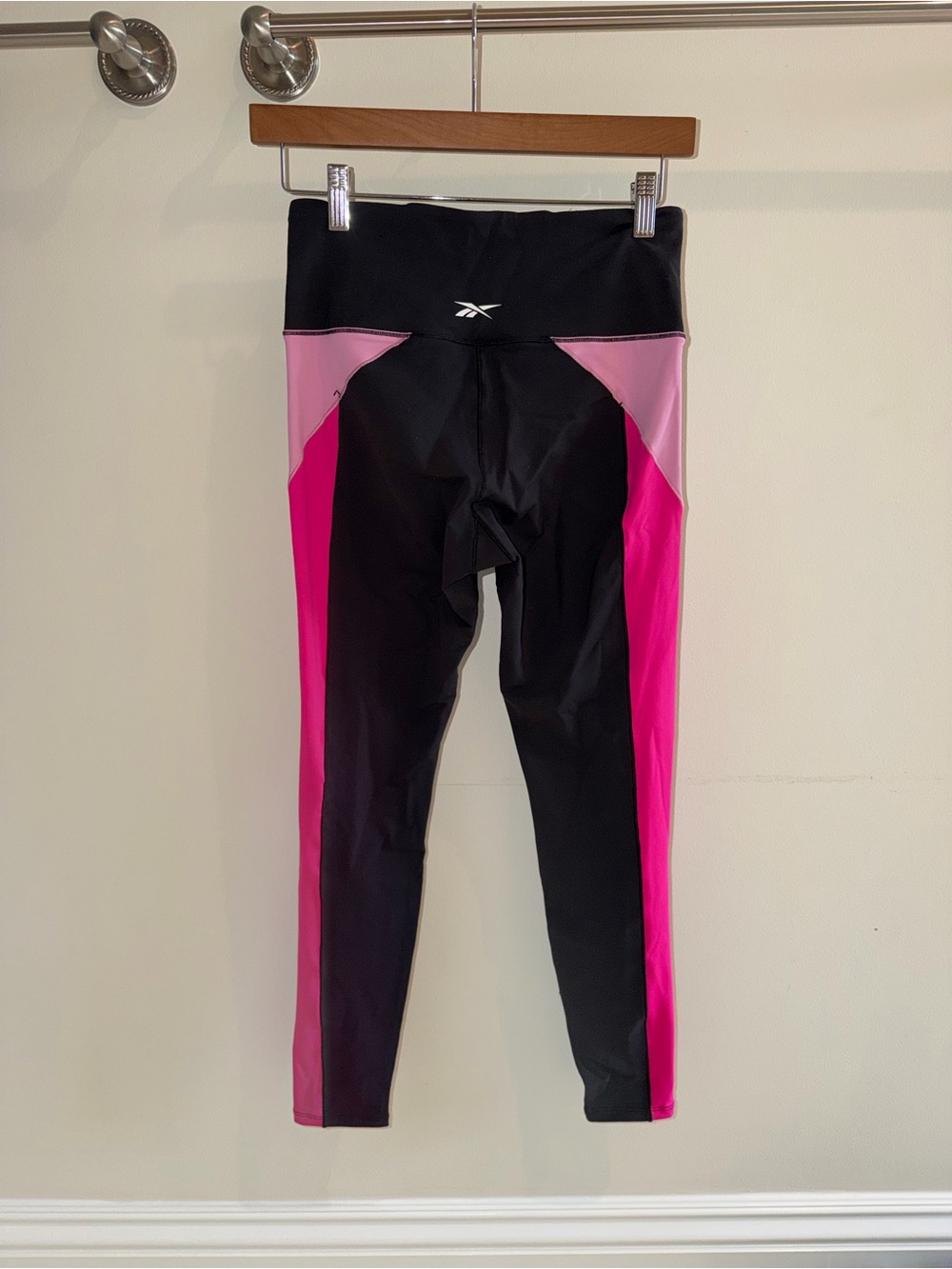 Reebok Women's Black, Hot Pink & Light Pink Leggings